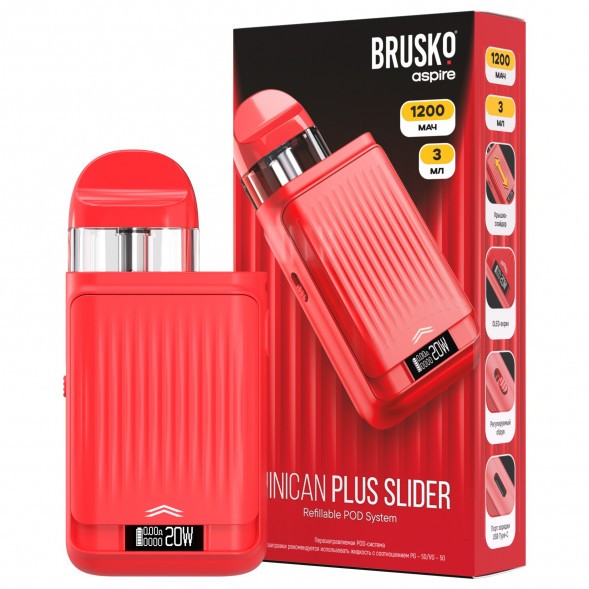 Электронная сигарета Brusko - Minican Plus Slider (Красный) купить в Санкт-Петербурге