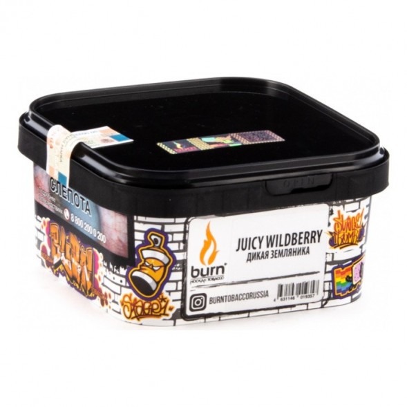 Табак Burn - Juicy Wildberry (Дикая Земляника, 200 грамм) купить в Санкт-Петербурге