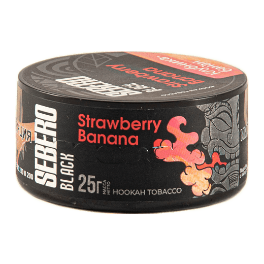 Табак Sebero Black - Strawberry Banana (Клубника и Банан, 25 грамм) купить в Санкт-Петербурге