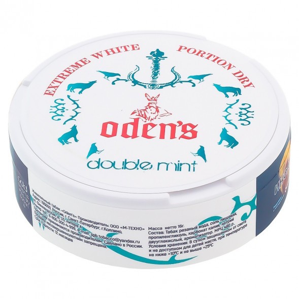 Табак жевательный ODENS - Double Mint Extreme White Dry (13 грамм, Швеция) купить в Санкт-Петербурге