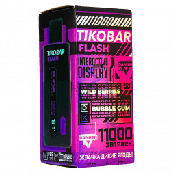 TIKOBAR FLASH - Жвачка Дикие Ягоды (Wild Berries Bubble Gum, 11000 затяжек)