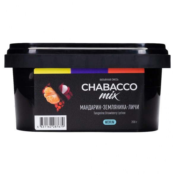 Смесь Chabacco MIX MEDIUM - Tangerine Strawberry Lychee (Мандарин, Земляника, Личи, 200 грамм) купить в Санкт-Петербурге