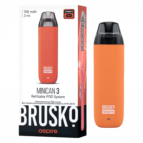 Электронная сигарета Brusko - Minican 3 (700 mAh, Оранжевый) купить в Санкт-Петербурге