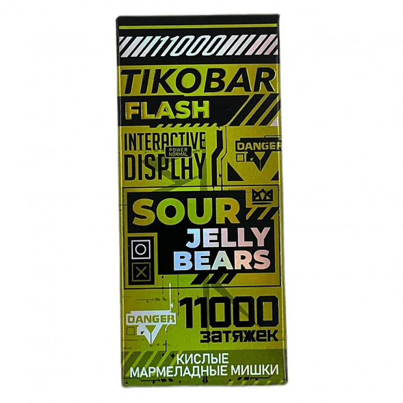 TIKOBAR FLASH - Кислые Мармеладные Мишки (Sour Jelly Bears, 11000 затяжек) купить в Санкт-Петербурге