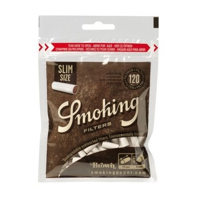 Фильтры для самокруток Smoking - Slim Brown (120 штук, 15x6 мм) купить в Санкт-Петербурге