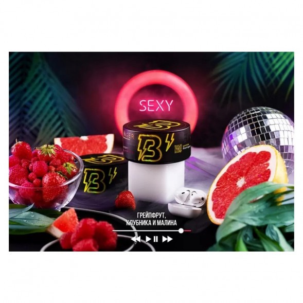 Табак Banger - Sexy (Грейпфрут, Клубника, Малина, 100 грамм) купить в Санкт-Петербурге