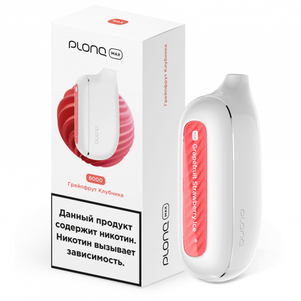 PLONQ MAX - Грейпфрут Клубника (6000 затяжек) купить в Санкт-Петербурге