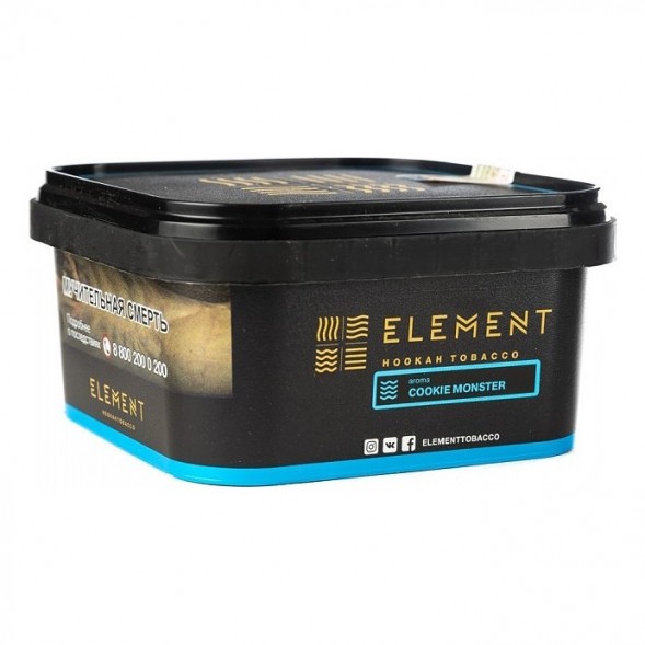 Табак Element Вода - Cookie Monster (Земляничное Печенье, 200 грамм) купить в Санкт-Петербурге
