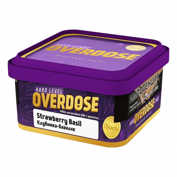 Табак Overdose - Strawberry Basil (Клубника-Базилик, 200 грамм) купить в Санкт-Петербурге