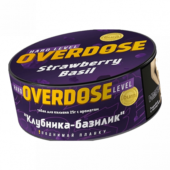 Табак Overdose - Strawberry Basil (Клубника-Базилик, 25 грамм) купить в Санкт-Петербурге