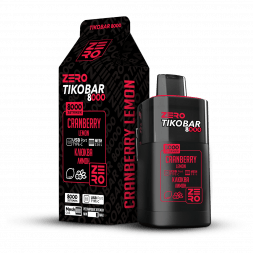 TIKOBAR Zero - Клюква Лимон (Cranberry Lemon, 8000 затяжек, без никотина)