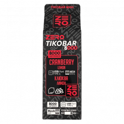 TIKOBAR Zero - Клюква Лимон (Cranberry Lemon, 8000 затяжек, без никотина)