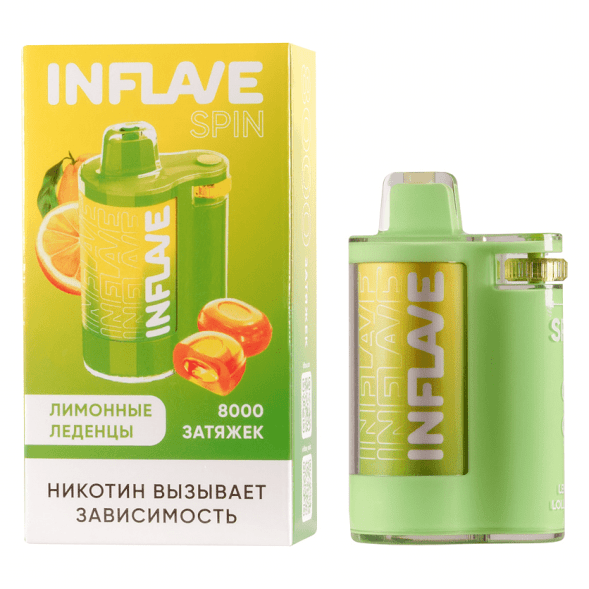 INFLAVE SPIN - Лимонные Леденцы (8000 затяжек) купить в Санкт-Петербурге