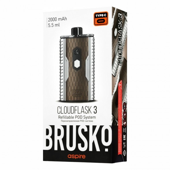 Электронная сигарета Brusko - Cloudflask 3 (Коричневый Металлик) купить в Санкт-Петербурге