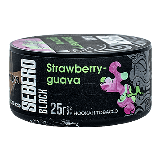 Табак Sebero Black - Strawberry Guava (Клубника и Гуава, 25 грамм) купить в Санкт-Петербурге