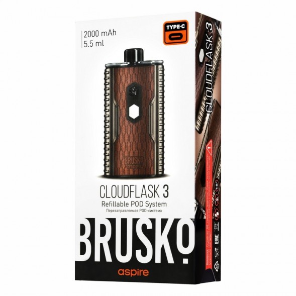 Электронная сигарета Brusko - Cloudflask 3 (Коричневый) купить в Санкт-Петербурге
