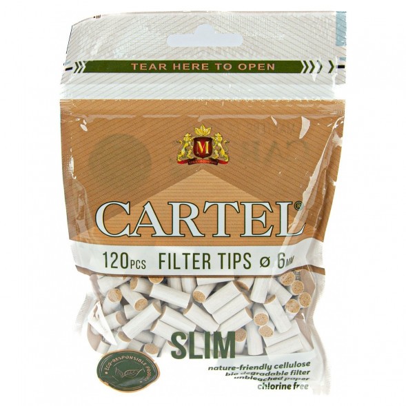 Фильтры для самокруток Cartel - Slim Bio (120 штук, 15х6 мм) купить в Санкт-Петербурге