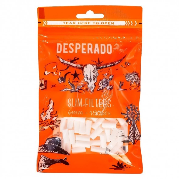 Фильтры для самокруток Desperado - Slim (150 штук, 15х6 мм) купить в Санкт-Петербурге