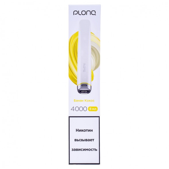 PLONQ PLUS PRO - Банан Кокос (Banana Coconut, 4000 затяжек) купить в Санкт-Петербурге