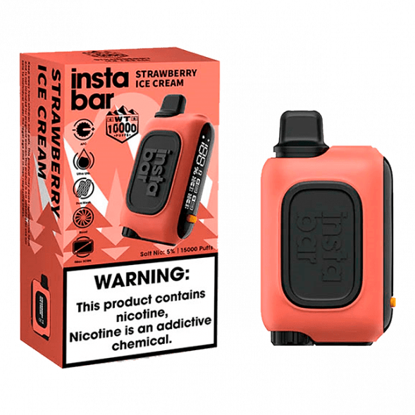PLONQ INSTABAR WT - Клубничное Мороженое (Strawberry Ice Cream, 10000 затяжек) купить в Санкт-Петербурге
