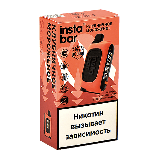 PLONQ INSTABAR WT - Клубничное Мороженое (Strawberry Ice Cream, 10000 затяжек) купить в Санкт-Петербурге